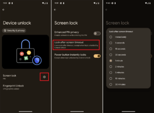 Screen Lock Timeout Android